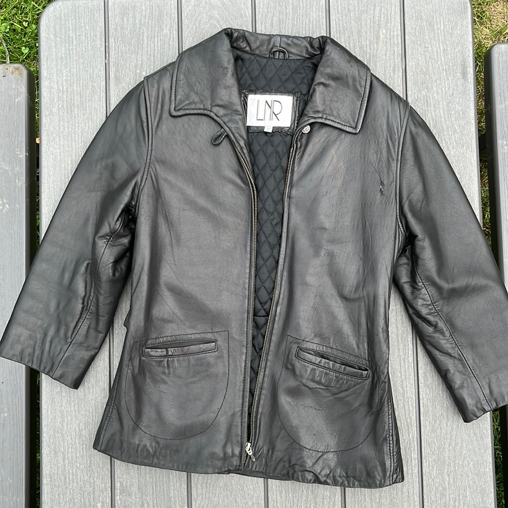 Black leather jacket. Smooth soft leather